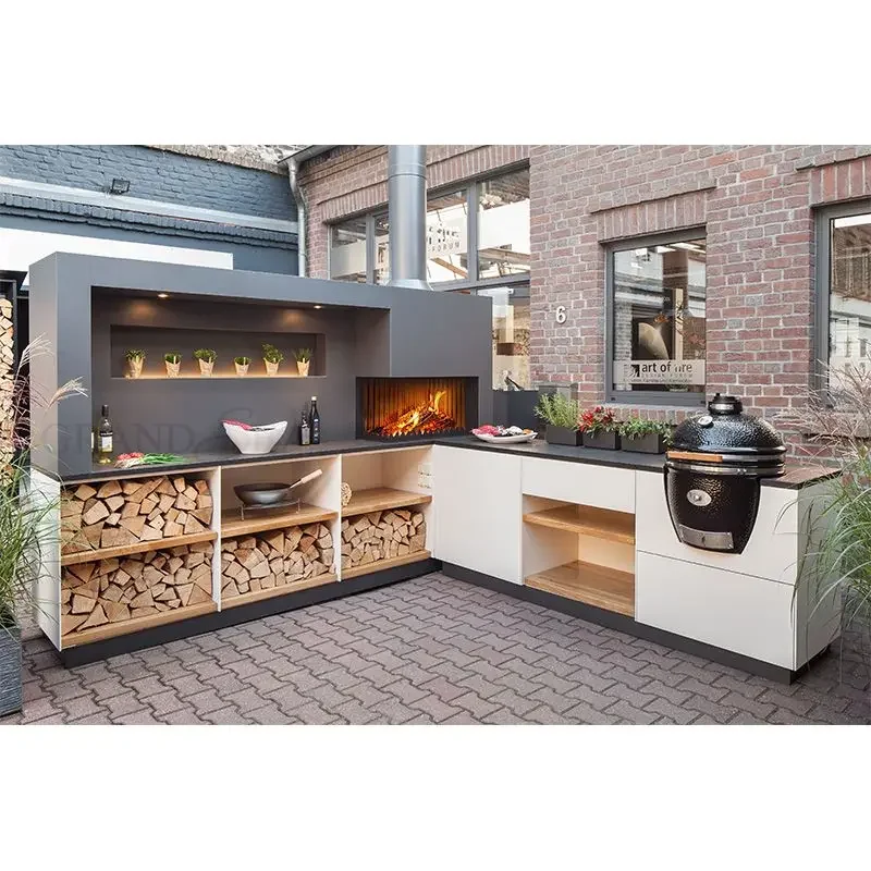 BBQ island outdoor kitchen grill with fridge outdoor grill kitchen pergola outdoor - Image 3