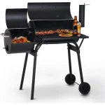 Charcoal Grills Outdoor BBQ Grill Offset Smoker with Wheels