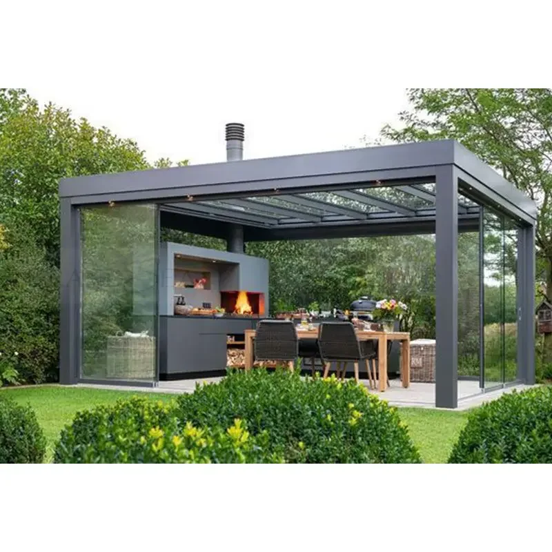 BBQ island outdoor kitchen grill with fridge outdoor grill kitchen pergola outdoor - Image 4