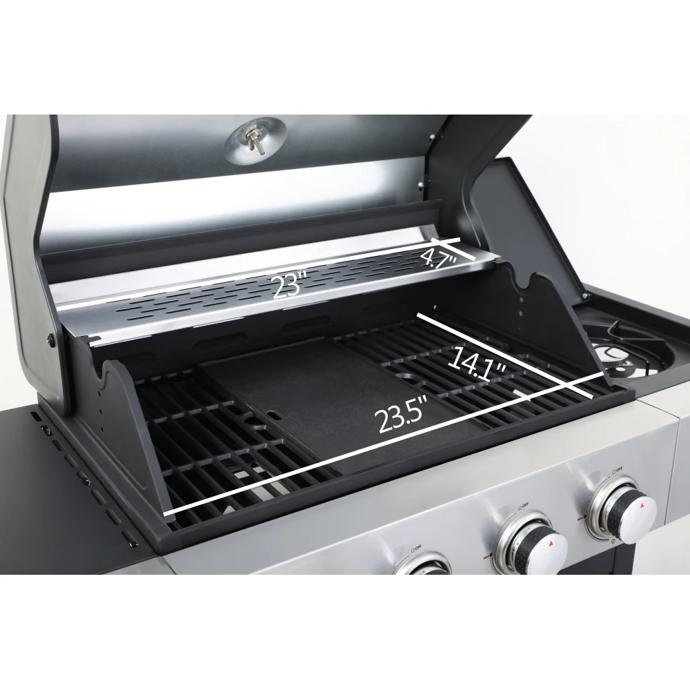4-Burner Propane Gas BBQ Grill with Side Burner - Image 4