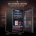 43 Bottle Dual Zone Wine Cooler Refrigerator w/Lock | Large Freestanding Wine Cellar For Red, White, Champagne & Sparkling